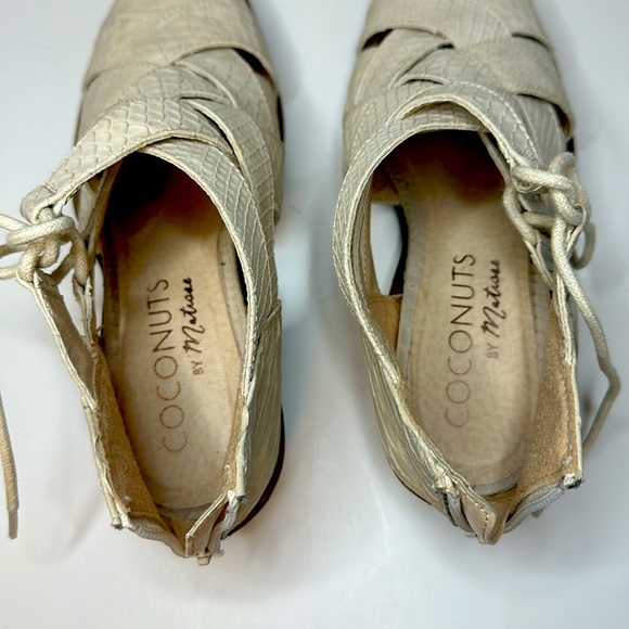 Coconuts by Matisse Lux Shootie Womens Shoes Size 9 Back Zip Side Ties Snakeskin - Picture 12 of 14
